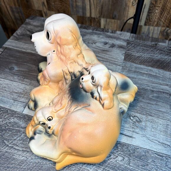 Vintage Ceramic Cocker Spaniel Dog Family Figurine - Picture 2 of 7